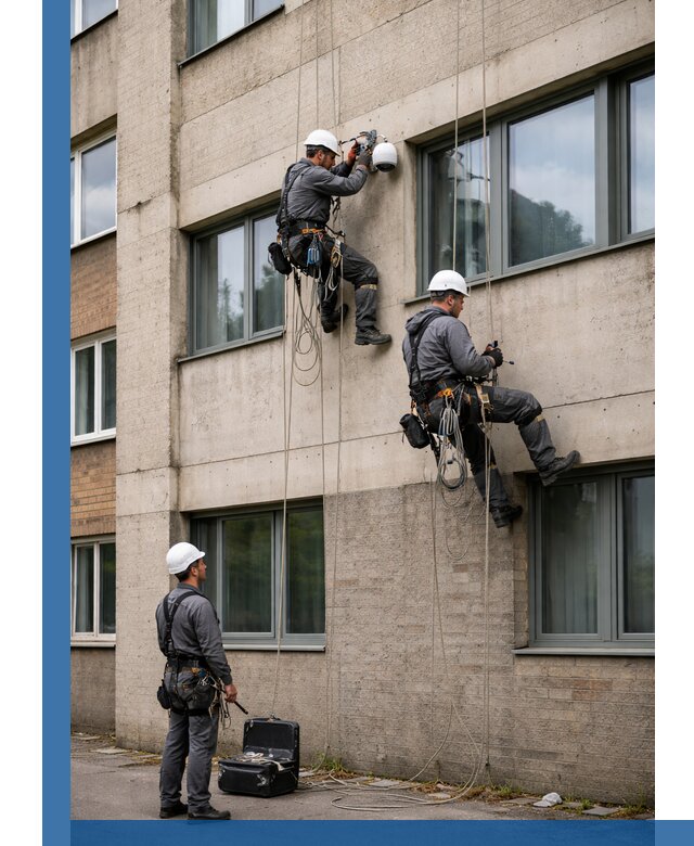 Монтаж фасадных камер видеонаблюдения в Белореченске под ключ