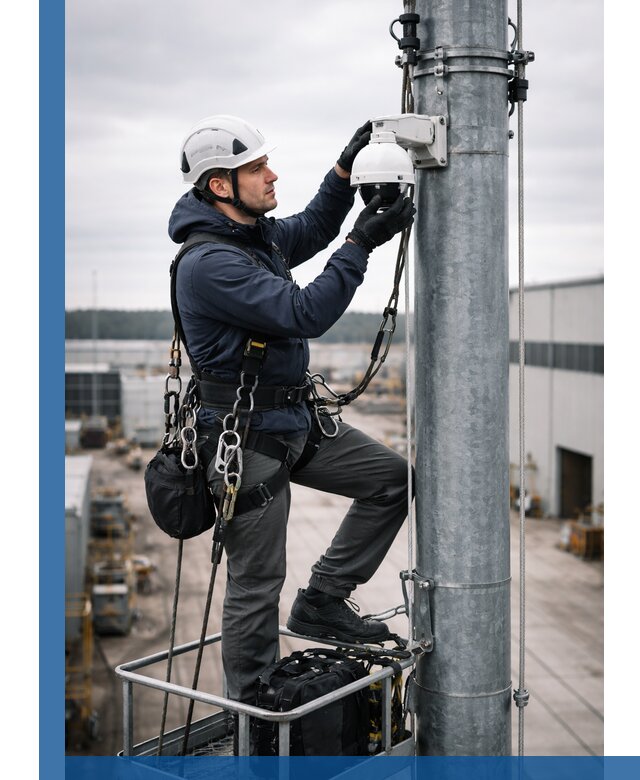Профессиональная установка видеокамер на мачте в Белореченске