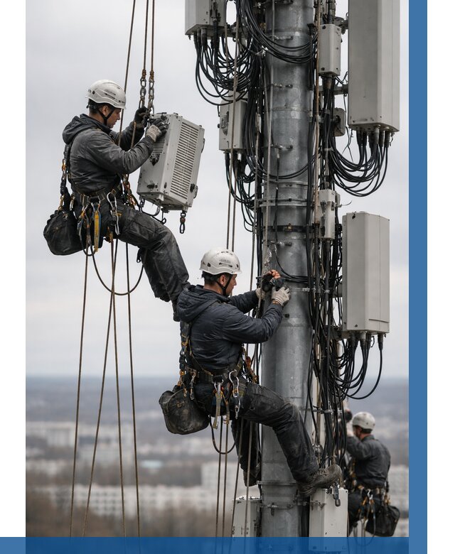 Монтаж оборудования связи на мачте в Белореченске от 7608 р. | ВЫСОТНИК-Блч