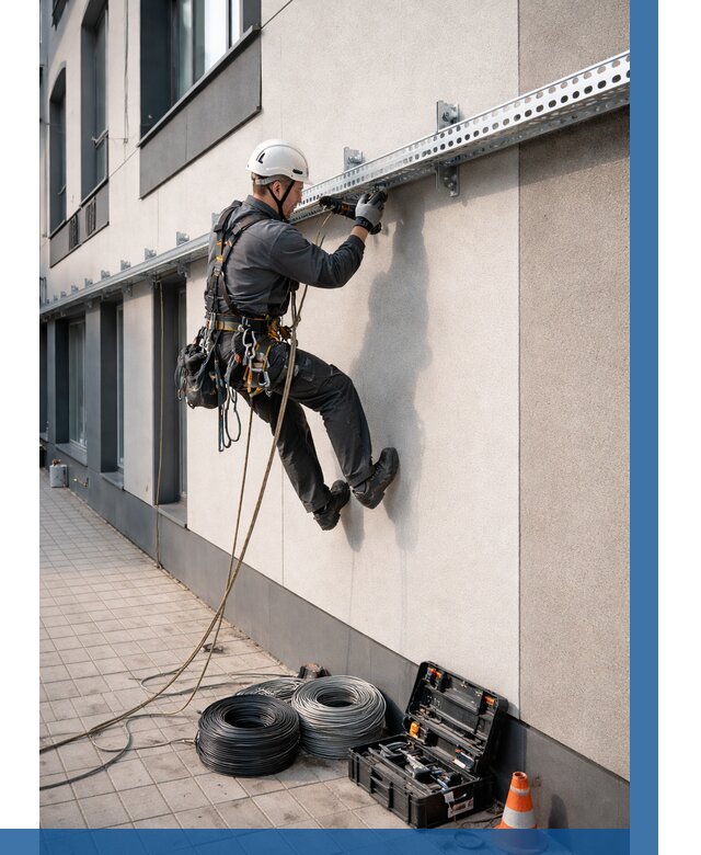 Монтаж кабельных лотков на фасаде в Белореченске от 1217 р. | ВЫСОТНИК-Блч