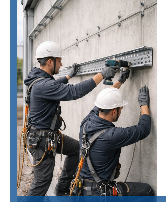 Монтаж кабельных лотков на фасаде зданий в Белореченске с гарантией