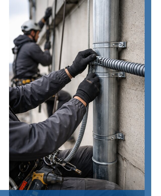 Монтаж гофры для кабеля в Белореченске от 304 р. | ВЫСОТНИК-Блч