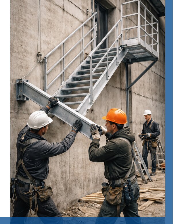 Монтаж металлических лестниц в Белореченске от 15216 р. | ВЫСОТНИК-Блч