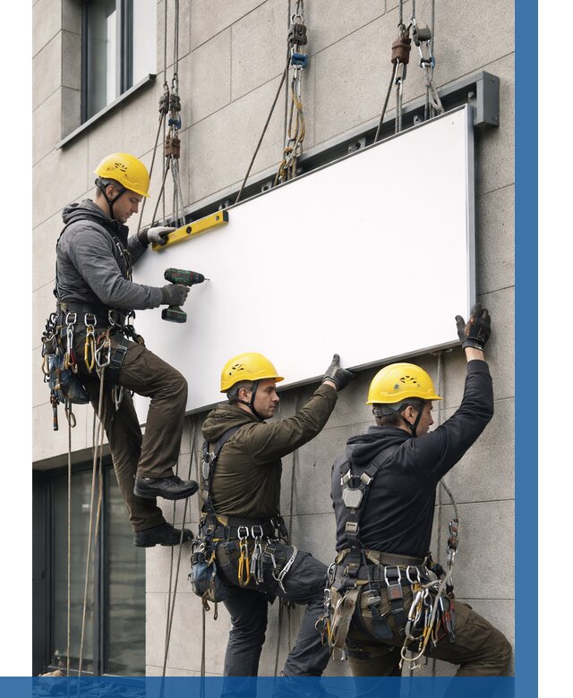 Монтаж рекламной вывески в Белореченске от 8115 р. | ВЫСОТНИК-Блч