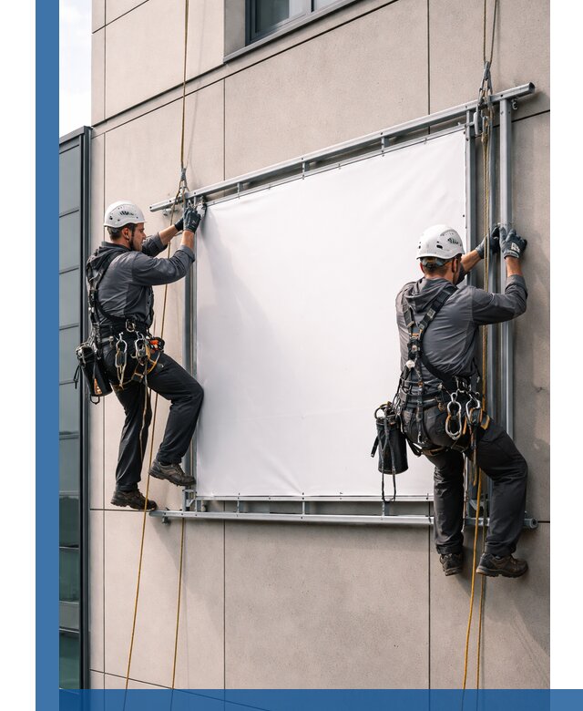 Монтаж наружной рекламной вывески в Белореченске под ключ