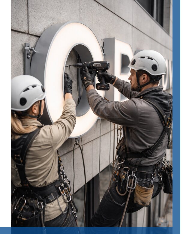 Монтаж световых букв в Белореченске от 3043 р. под ключ ВЫСОТНИК-Блч