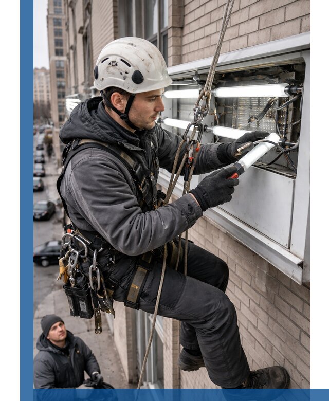 Профессиональная замена ламп в наружной вывеске в Белореченске