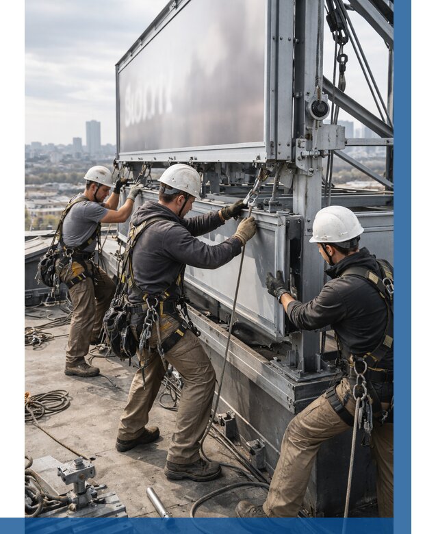 Монтаж крышной рекламной конструкции в Белореченске от 60864 р.|ВЫСОТНИК-Блч