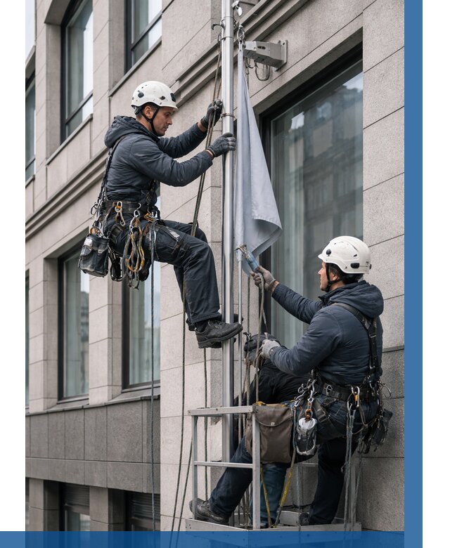 Установка флагов на фасаде в Белореченске от 4565 р. | ВЫСОТНИК-Блч