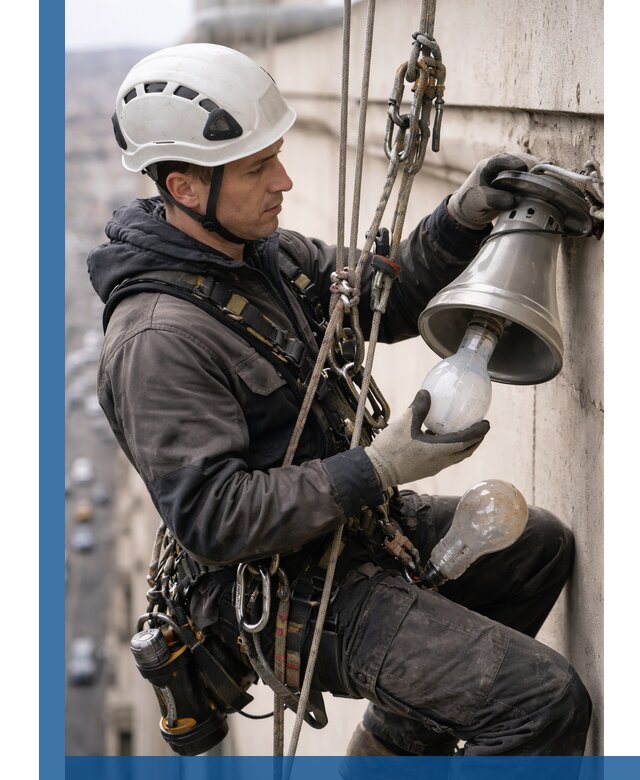 Замена ламп на высоте в Белореченске профессионально и быстро