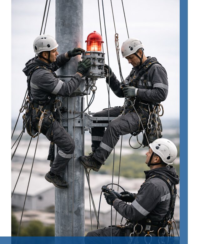 Монтаж заградительных огней в Белореченске от 8622 р. | ВЫСОТНИК-Блч