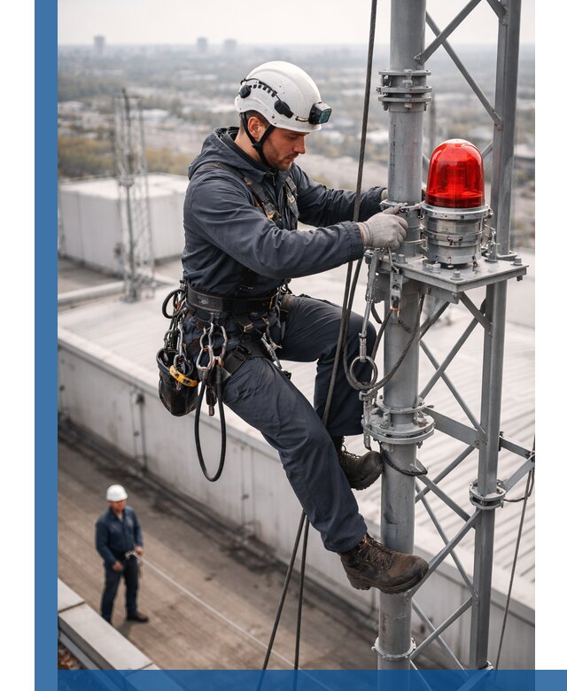 Монтаж заградительных огней и обслуживание объектов в Белореченске
