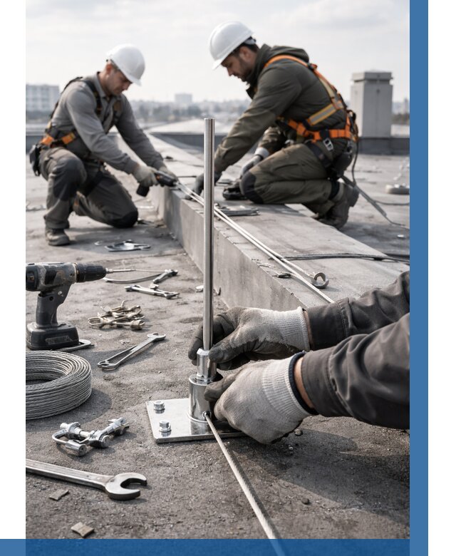 Монтаж молниезащиты на кровле в Белореченске цена от 25360 р. | ВЫСОТНИК-Блч