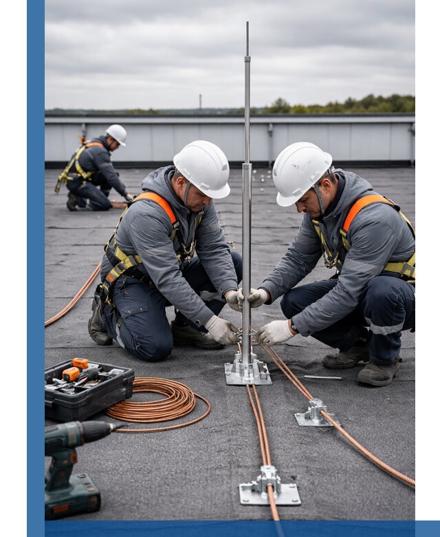 Монтаж молниезащиты на кровле в Белореченске под ключ с гарантией