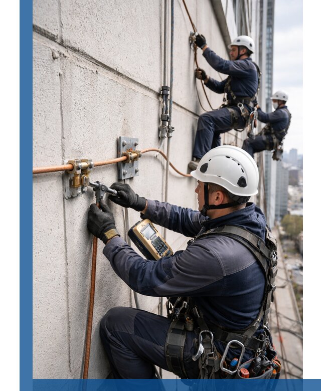 Монтаж системы заземления здания и молниезащиты в Белореченске