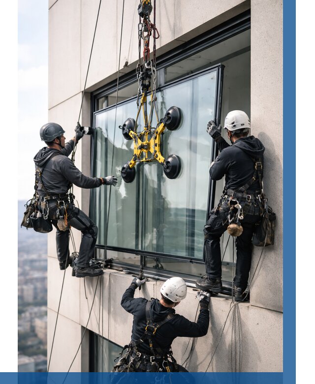 Монтаж стеклопакетов на высоте в Белореченске от 3246 р. | ВЫСОТНИК-Блч