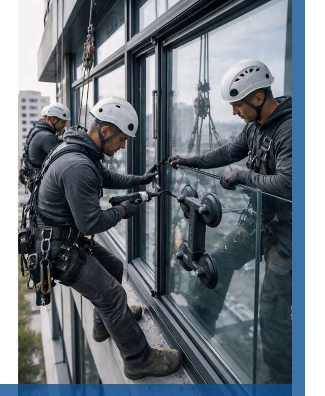 Витражное остекление зданий в Белореченске от 3550 р. | ВЫСОТНИК-Блч