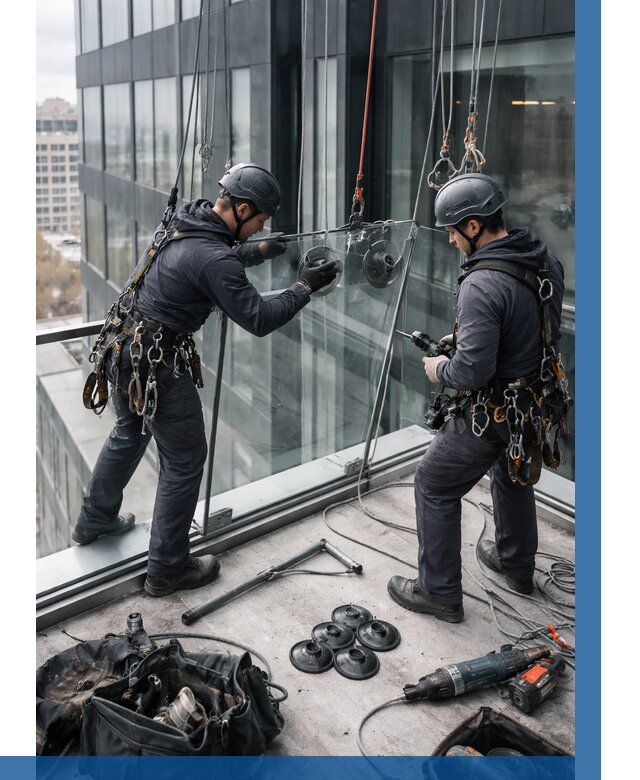 Монтаж стеклянных ограждений в Белореченске от 2536 р. | ВЫСОТНИК-Блч