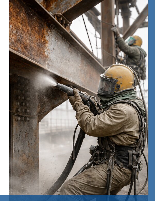 Пескоструйная очистка металлоконструкций в Белореченске по 609 р. ВЫСОТНИК-Блч