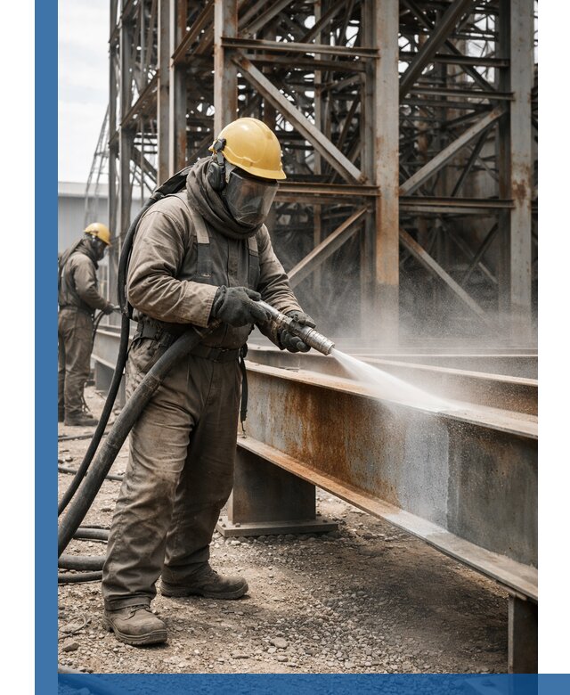 Пескоструйная очистка металлоконструкций в Белореченске промышленная