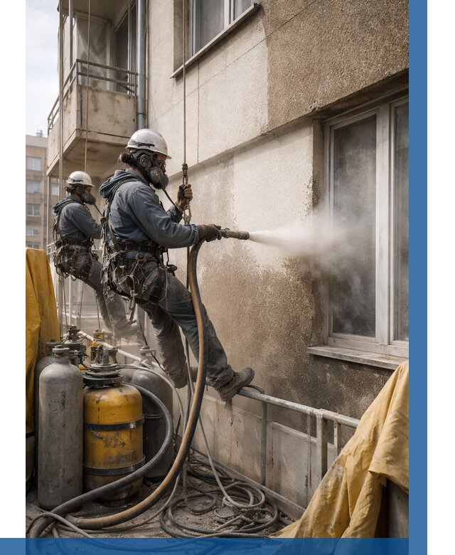 Пескоструйная очистка фасада в Белореченске от 659 р. | ВЫСОТНИК-Блч