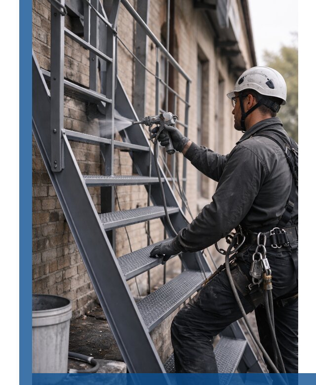 Покраска и антикоррозионная защита пожарных лестниц в Белореченске