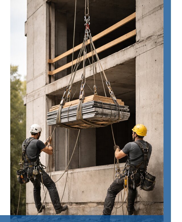 Подъем материала на этаж веревками в Белореченске от 1522 р. | ВЫСОТНИК-Блч