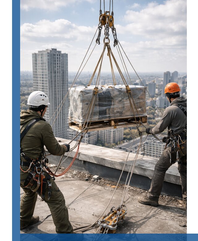 Подъем и монтаж крупногабаритных грузов на крышу в Белореченске