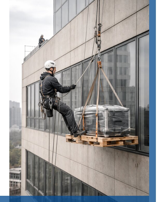 Спуск груза по фасаду в Белореченске от 3550 р. | ВЫСОТНИК-Блч