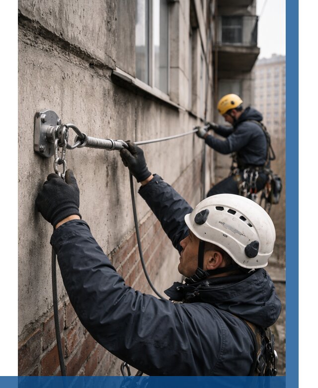 Монтаж анкерных линий в Белореченске от 3043 р. | ВЫСОТНИК-Блч