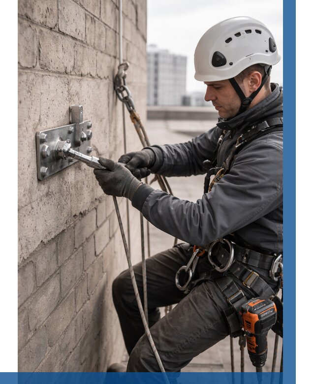 Установка анкерных точек в Белореченске от 3550 р. | ВЫСОТНИК-Блч