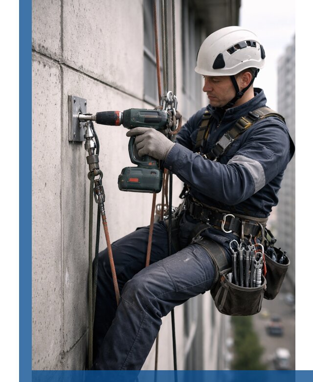 Установка анкерных точек для высотных работ в Белореченске