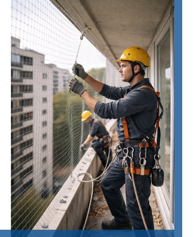 Монтаж сетки от птиц в Белореченске от 4565 р. | ВЫСОТНИК-Блч